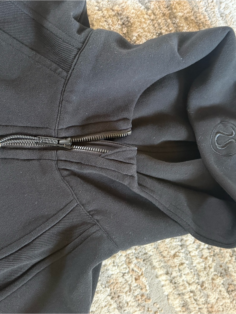 Lulu Black Zip-Up Hoodie with Front Pockets
